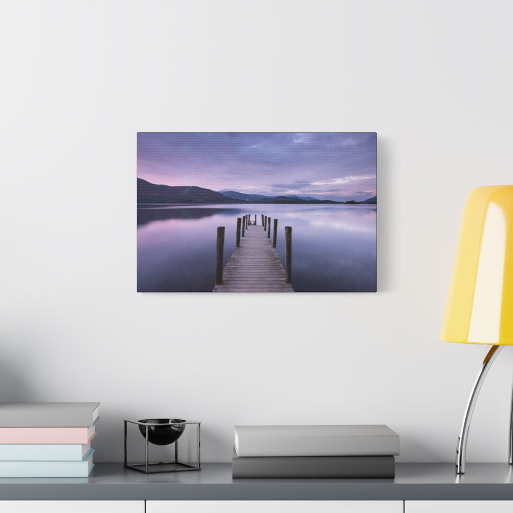 Canvas Lake Dock at Dusk Matte