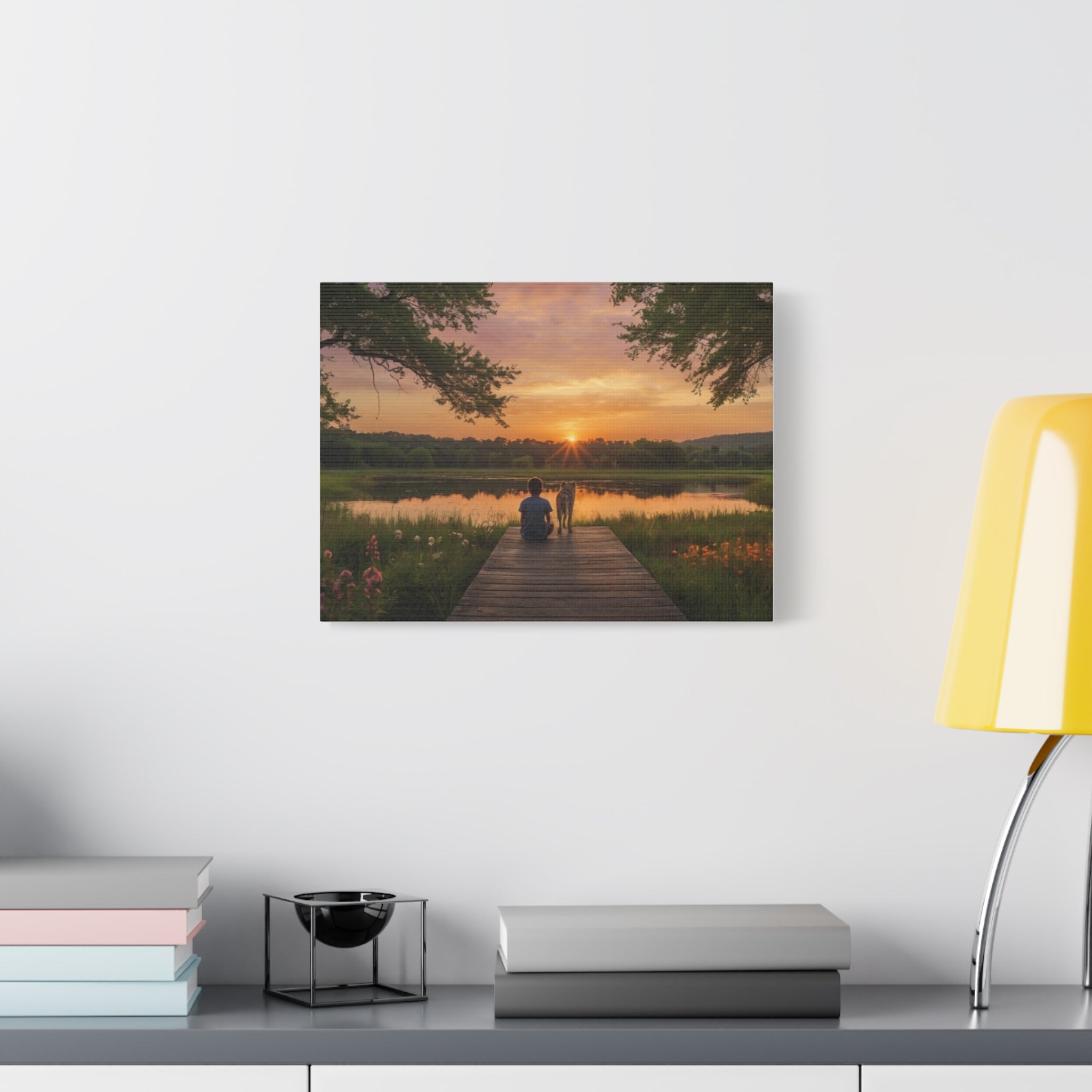 Canvas Sunset Friendship  | Matte Stretched Wall Art