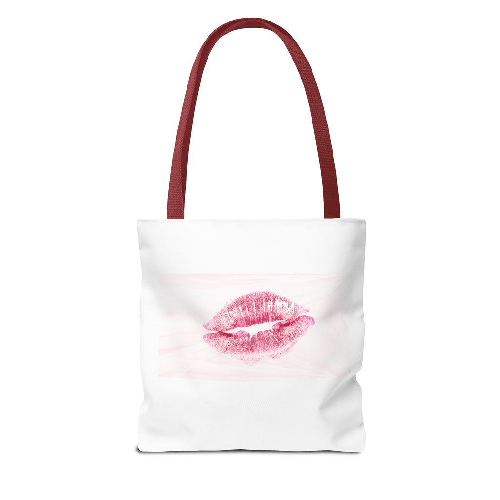 Pink Lipstick Kiss Tote Bag | Lip Print, Makeup Accessory