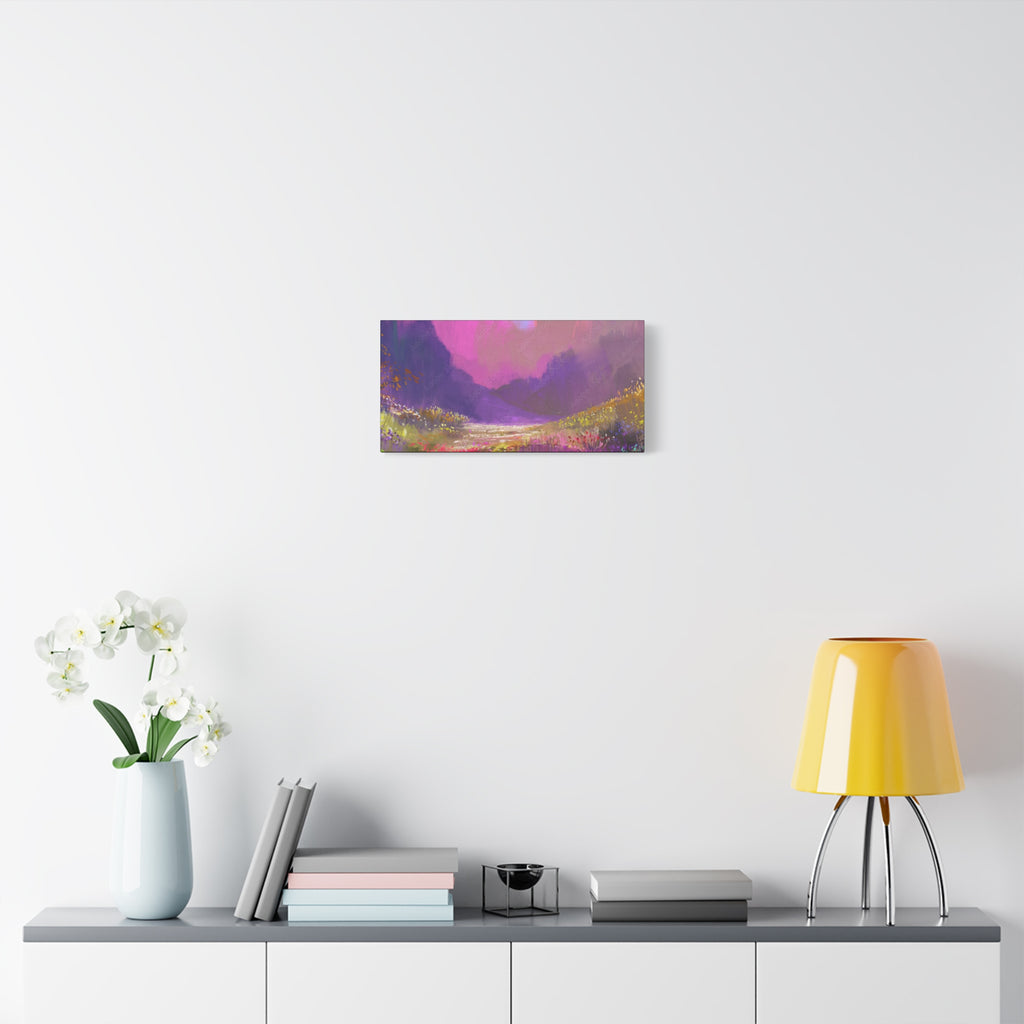 Canvas Pink Purple Meadow Landscape