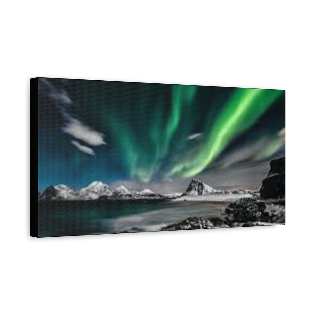 Canvas Northern Lights Wall Art Matte Stretched Canvas 1.25"