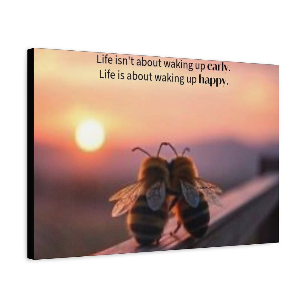 Canvas Bee Couple at Sunrise | Inspirational Quote Wall Art