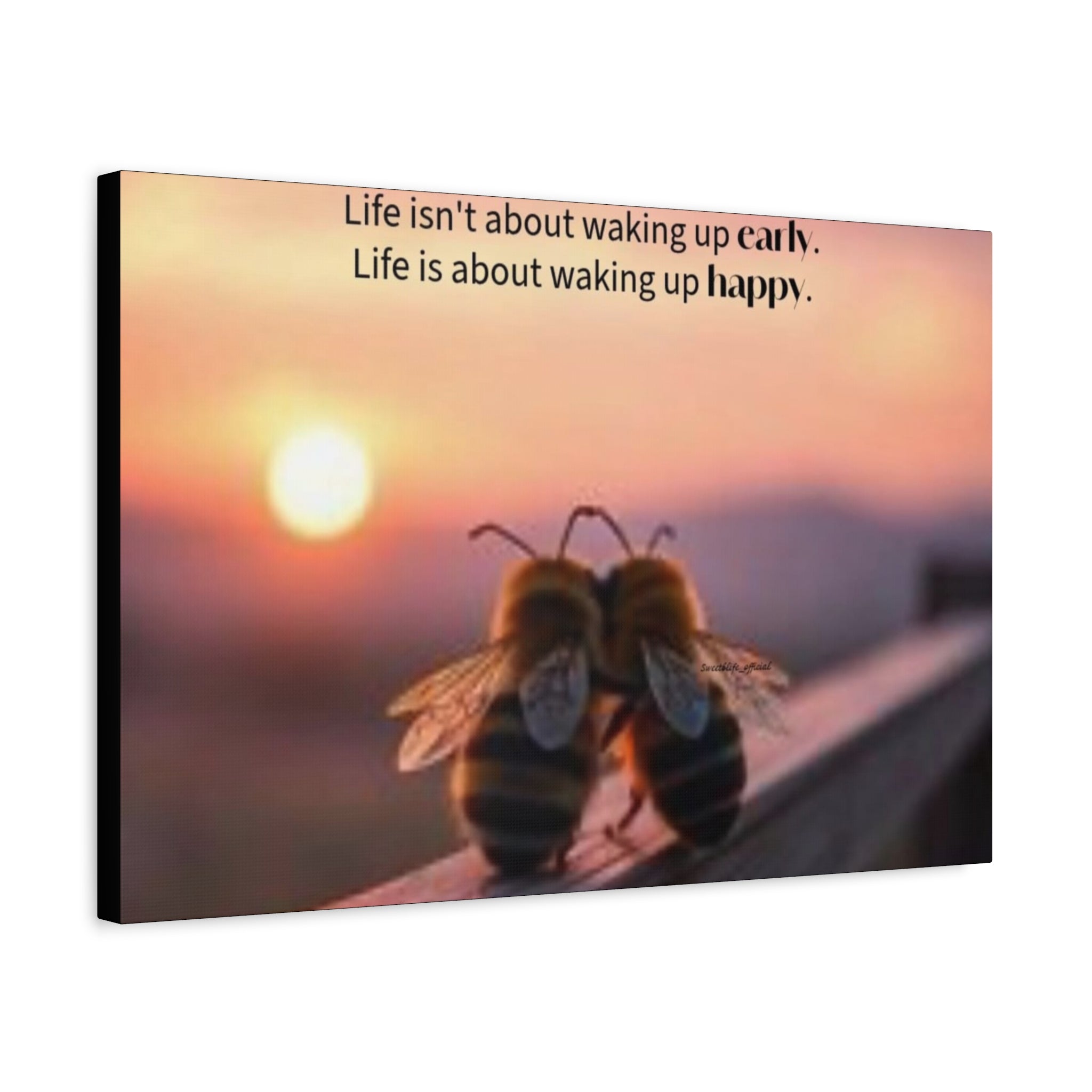 Canvas Bee Couple at Sunrise | Inspirational Quote Wall Art