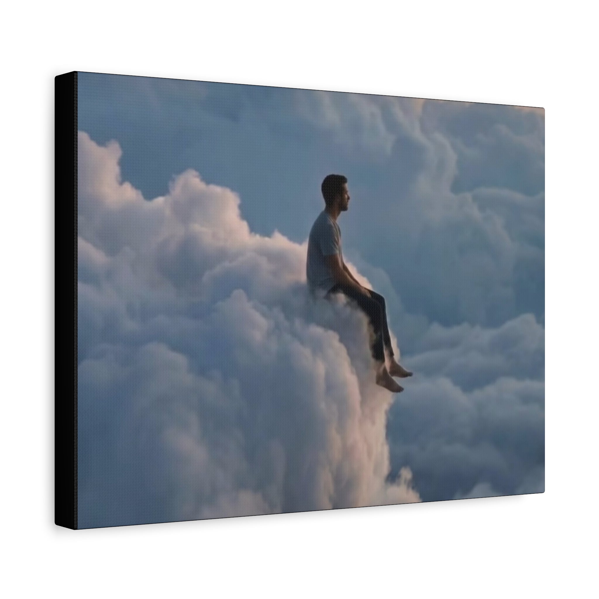 Canvas Man Sitting on Cloud Matte