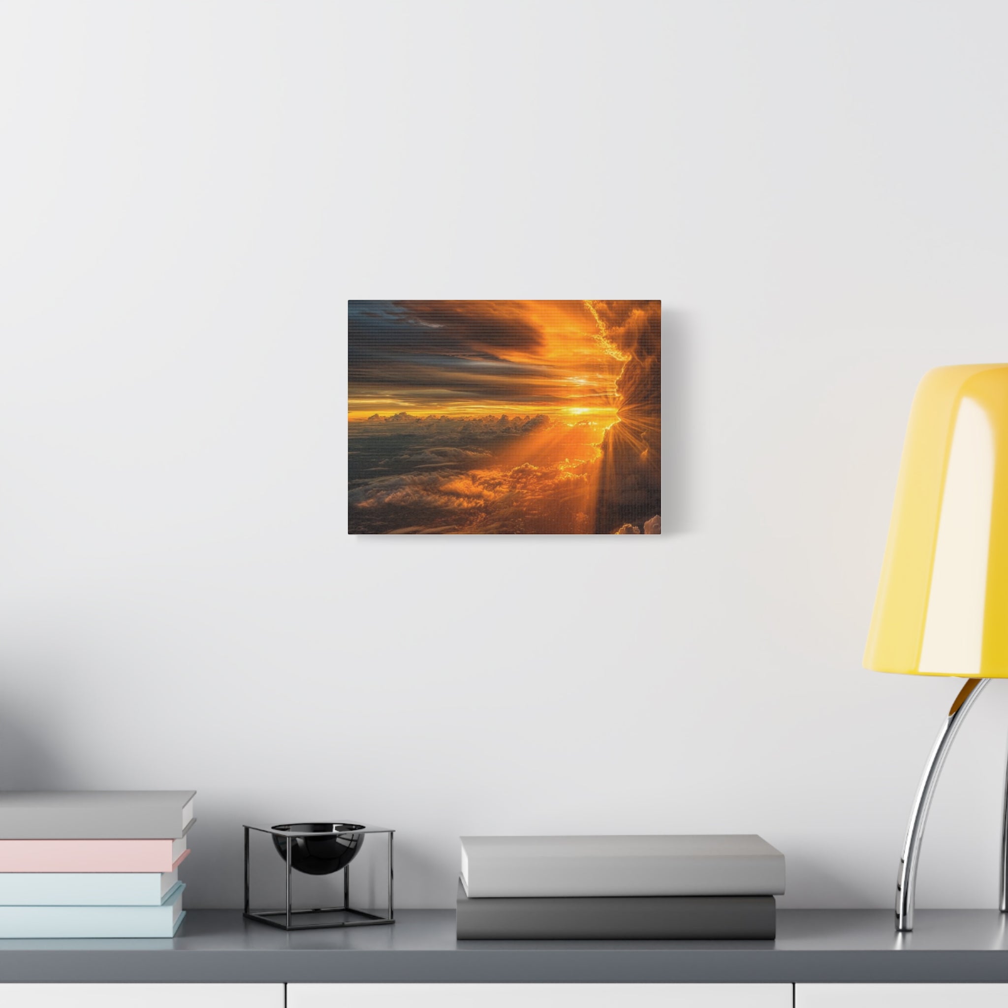 Canvas Golden Sunset Clouds   | Matte Stretched Wall Art