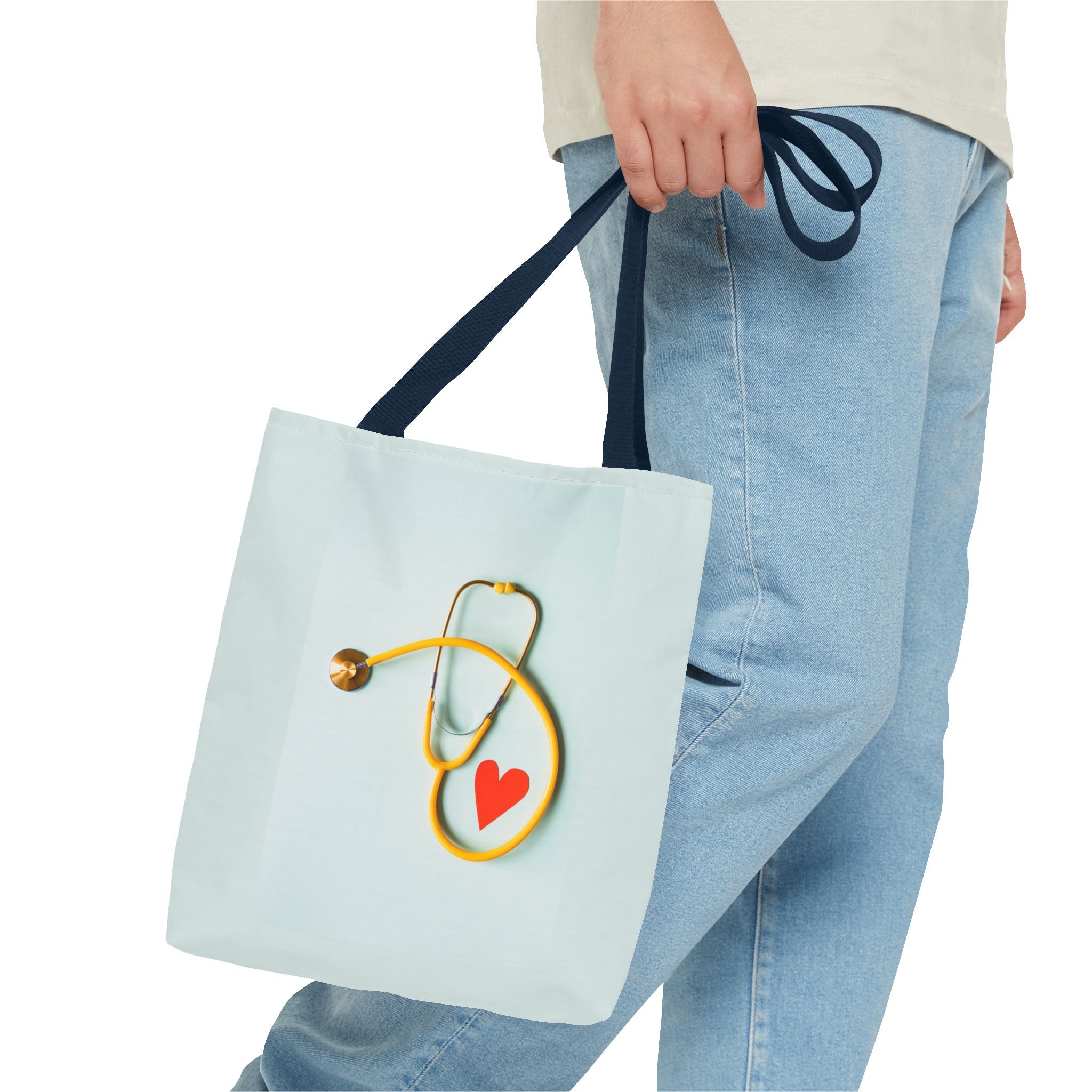 Stethoscope Heart Tote Bag | Nurse Medical Illustration
