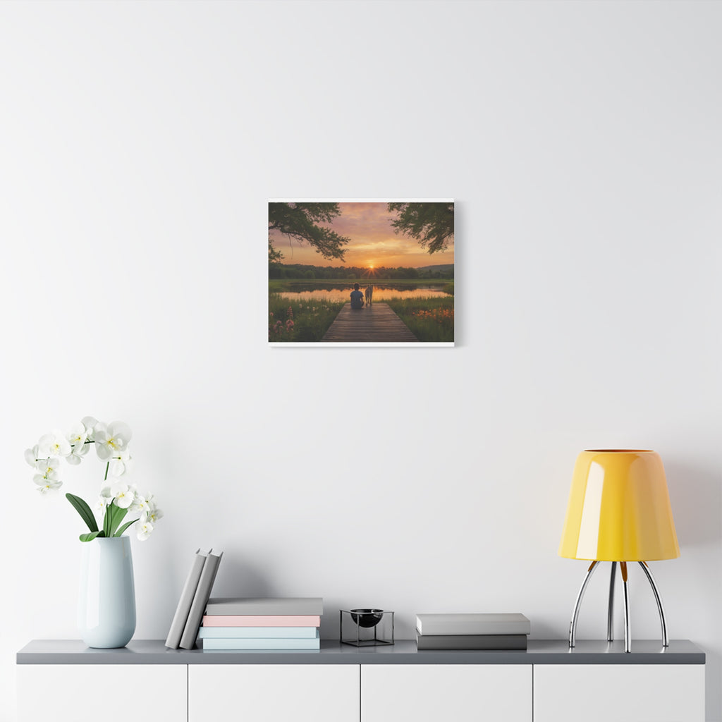 Canvas Sunset Friendship  | Matte Stretched Wall Art