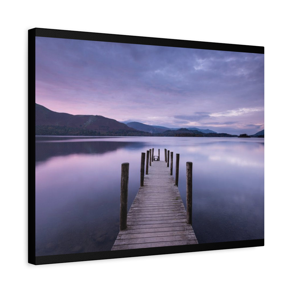 Canvas Lake Dock at Dusk Matte
