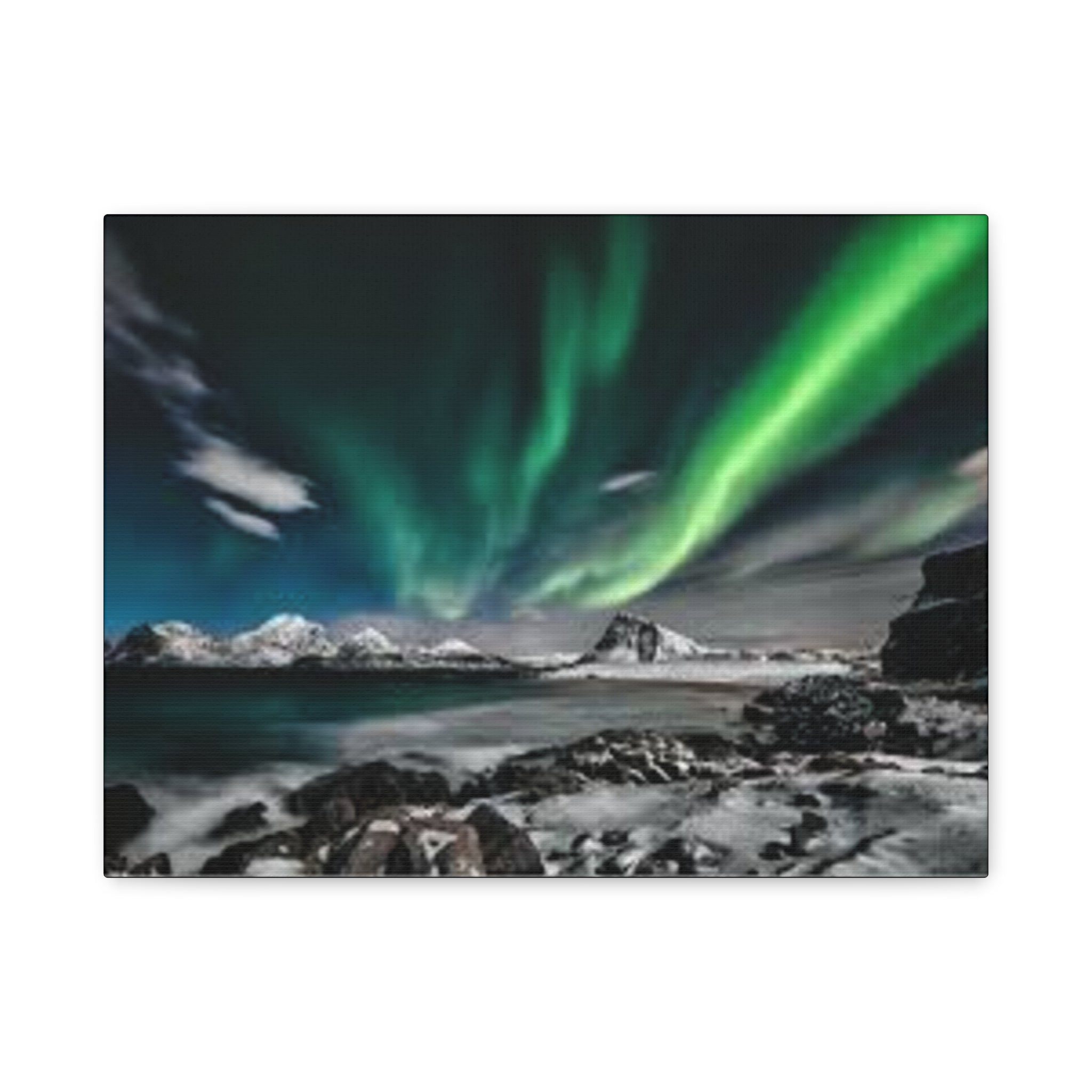 Canvas Northern Lights Wall Art Matte Stretched Canvas 1.25"