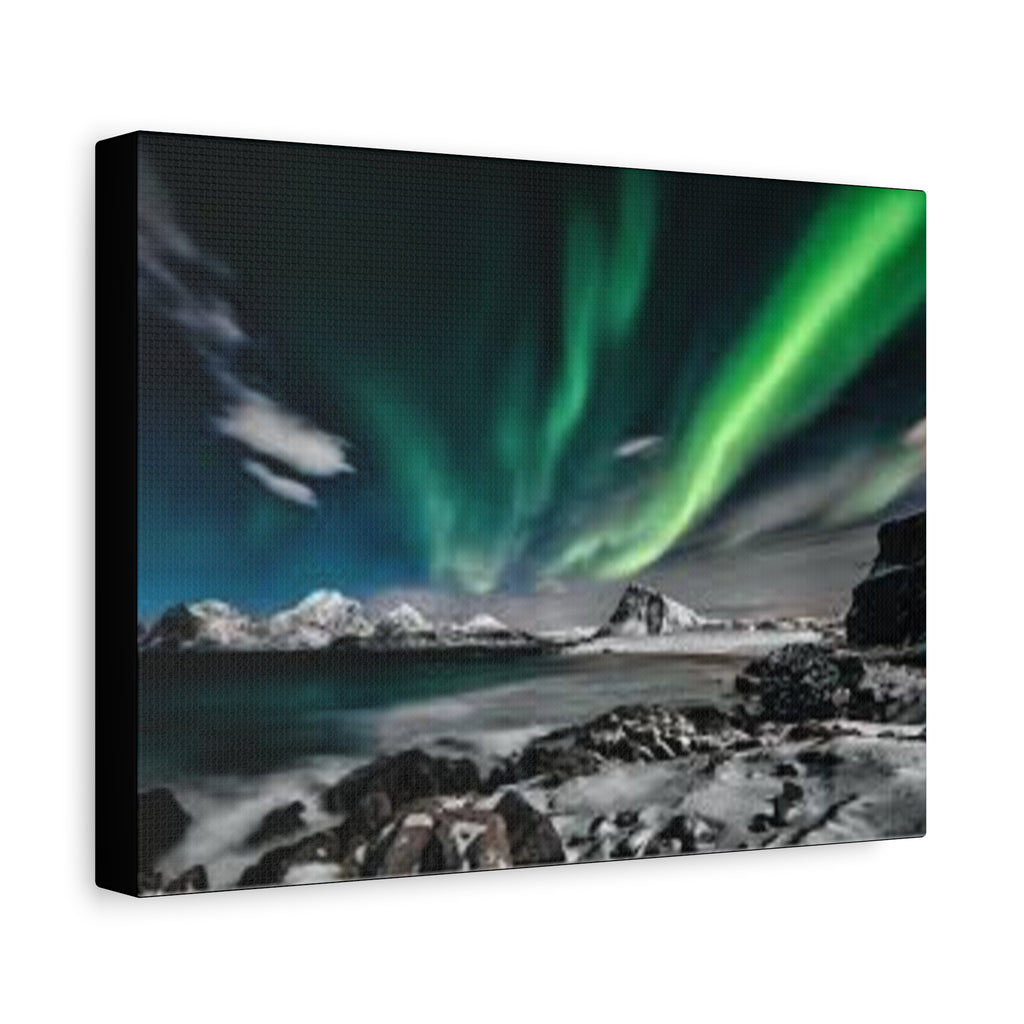 Canvas Northern Lights Wall Art Matte Stretched Canvas 1.25"