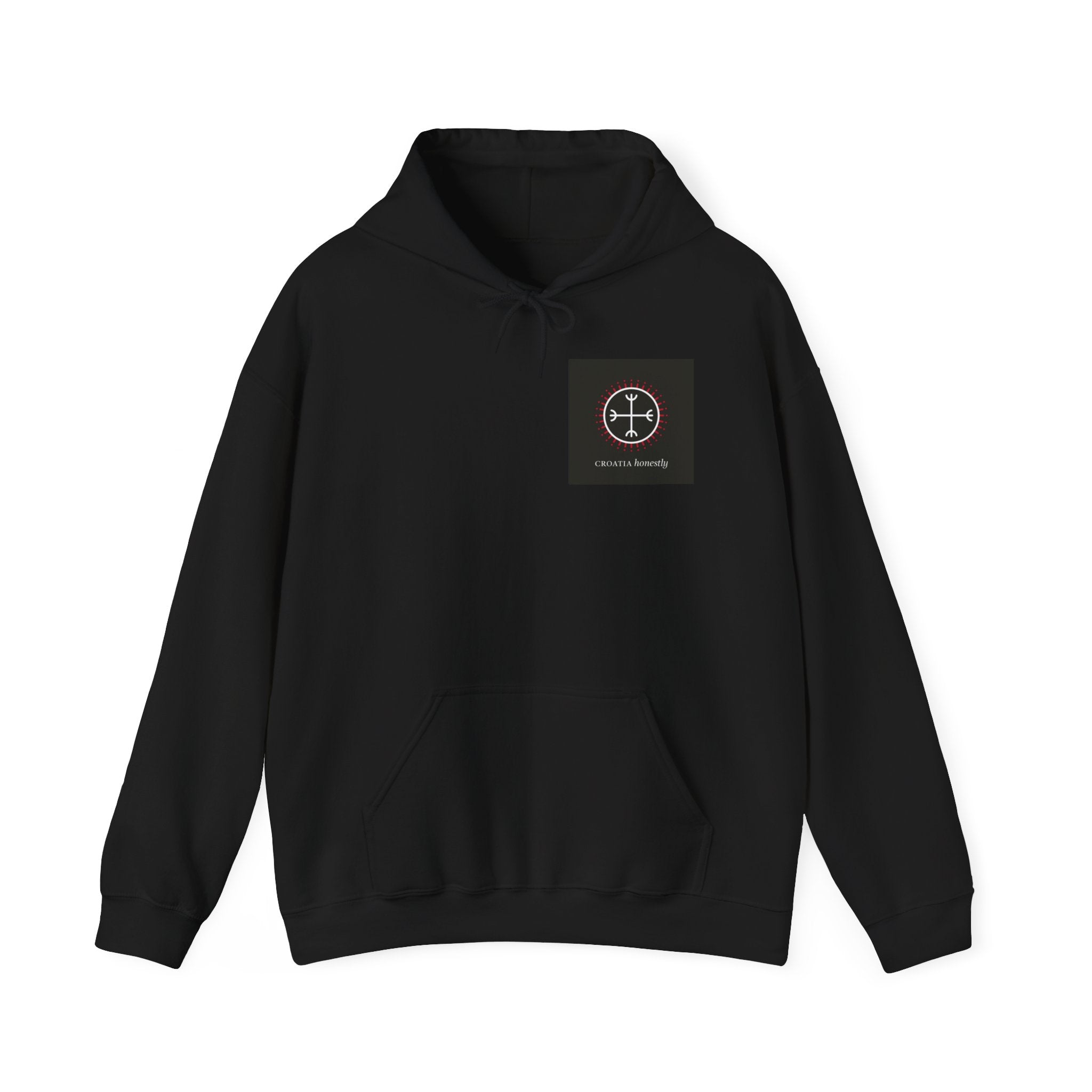 Croatia embroidery emblem Hoodie | Croatian folk pattern hoodie