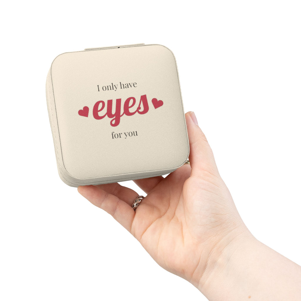 Jewelry Travel Case I only have eyes for you   | Compact Pink Travel Jewelry Box