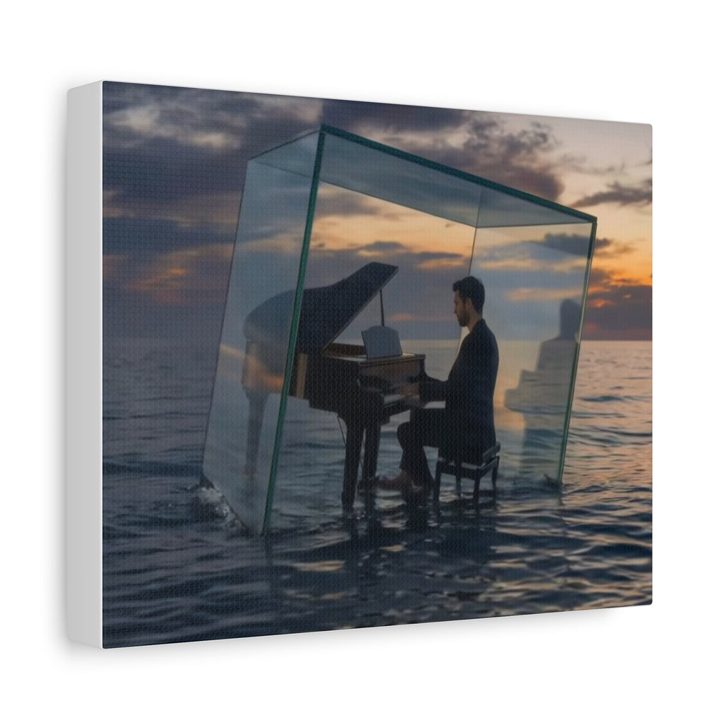 Piano in Glass Cube Canvas