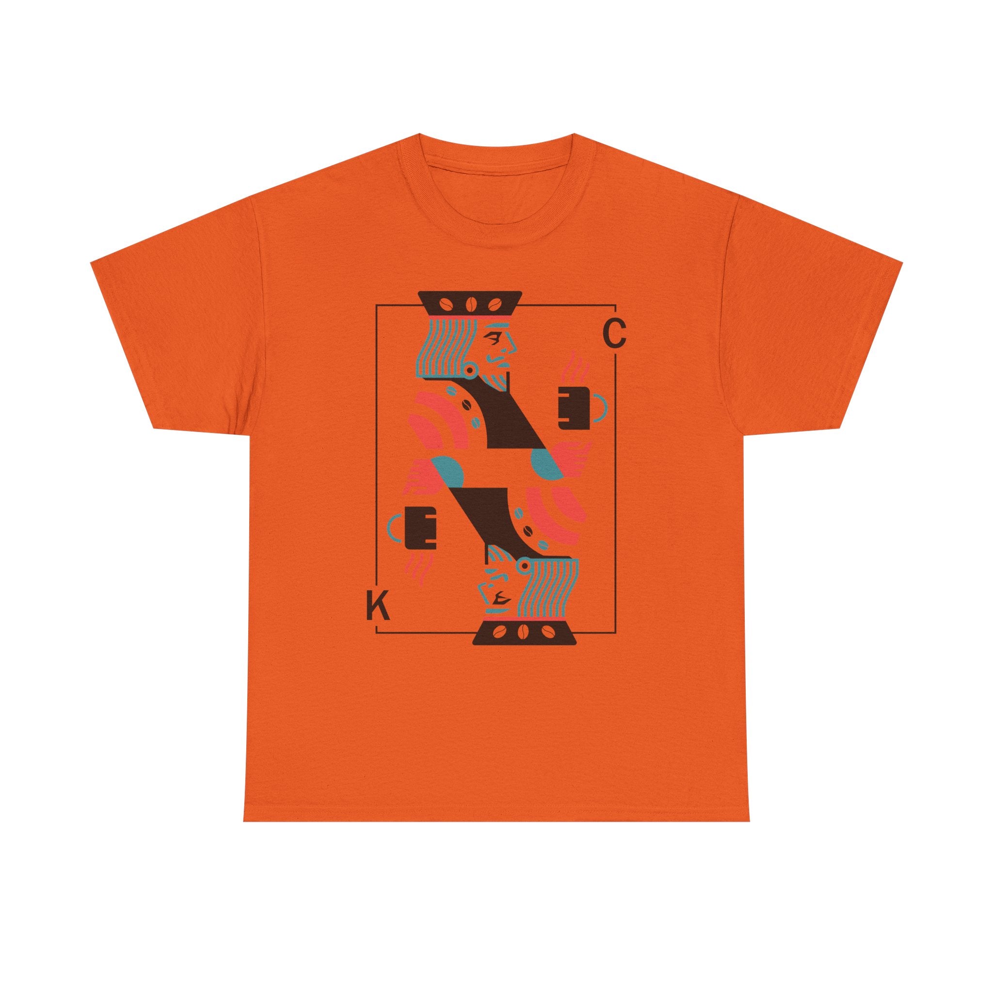 King of Coffee playing card Tee | Minimalist café design, espresso mug illustration
