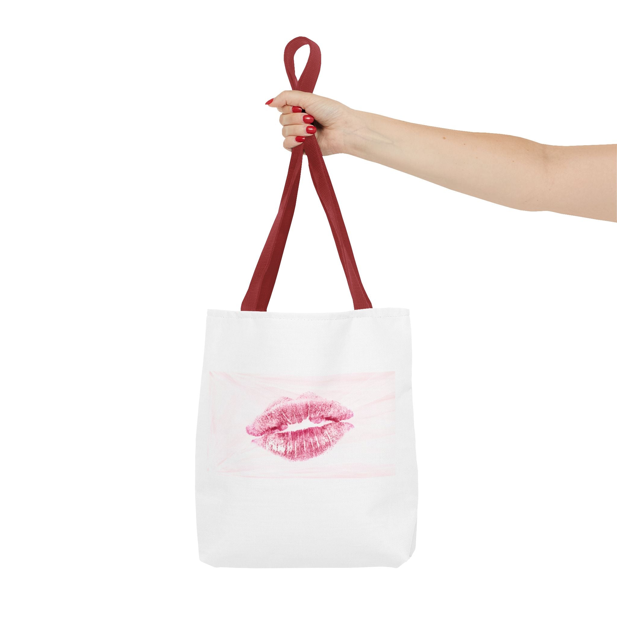 Pink Lipstick Kiss Tote Bag | Lip Print, Makeup Accessory