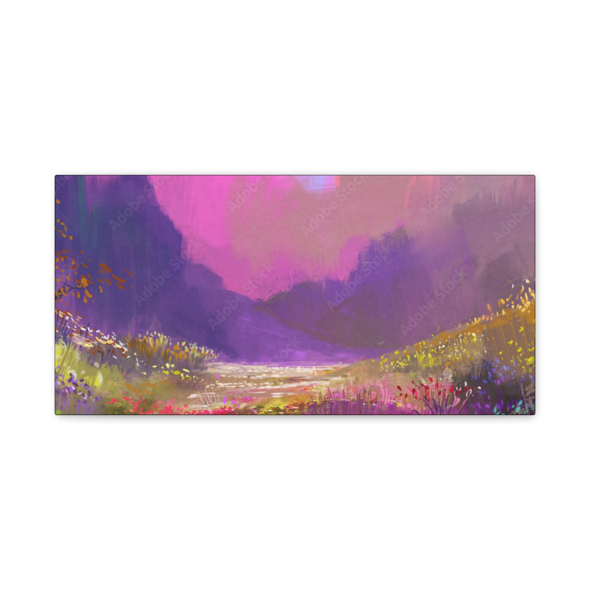 Canvas Pink Purple Meadow Landscape
