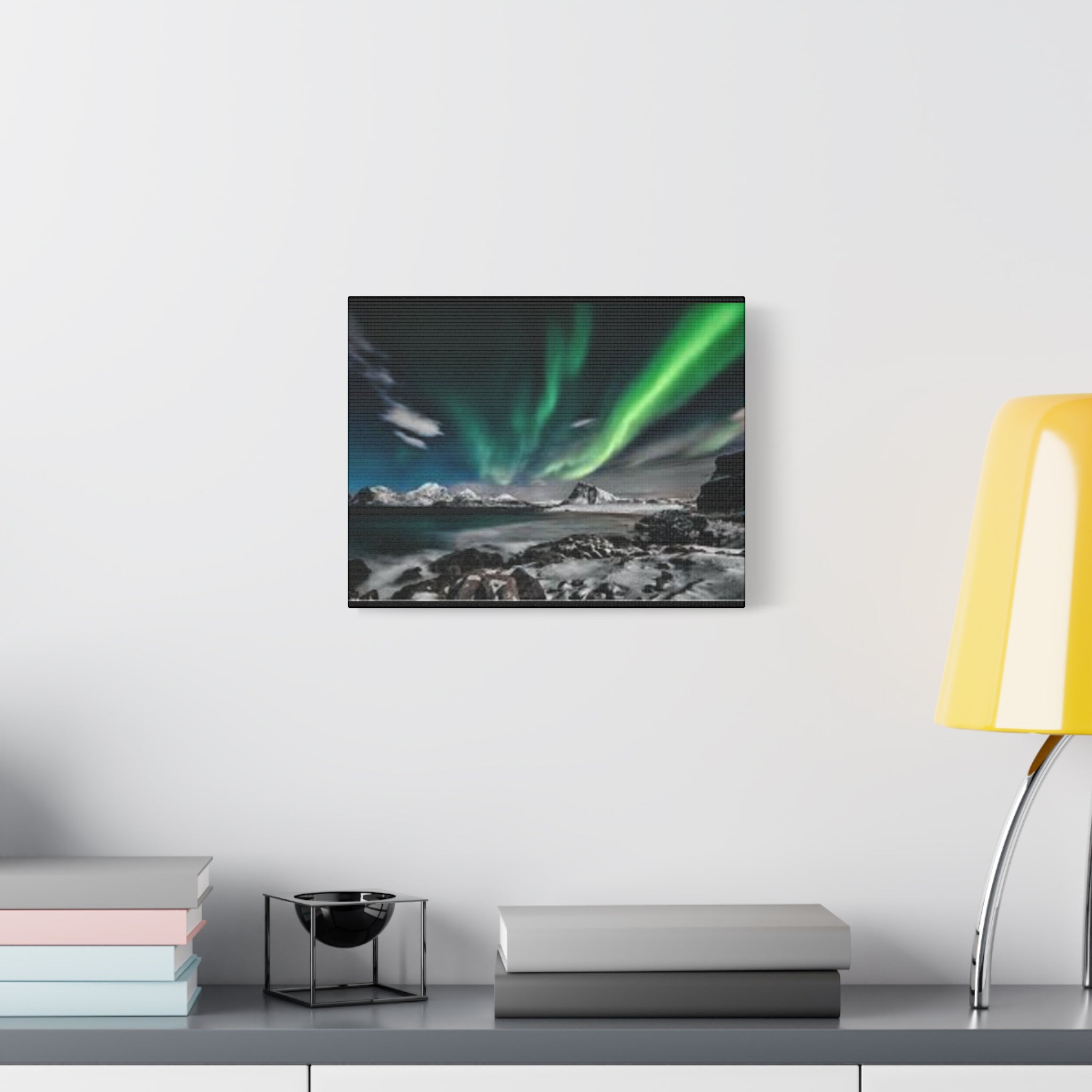 Canvas Northern Lights Wall Art Matte Stretched Canvas 1.25"
