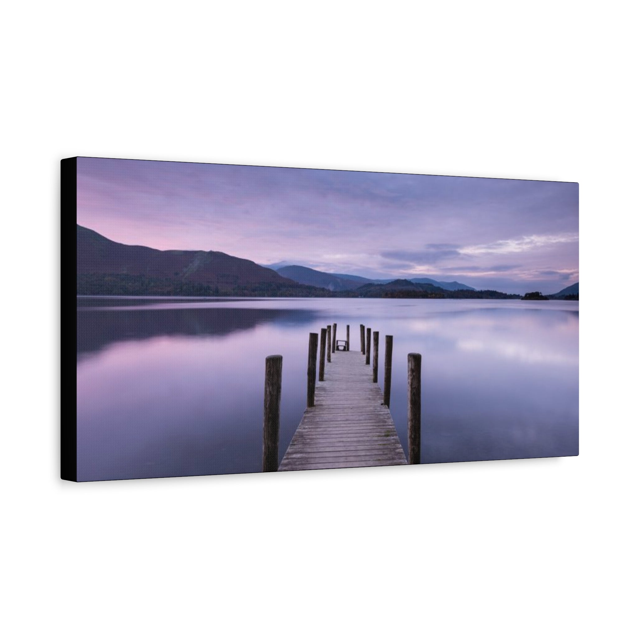 Canvas Lake Dock at Dusk Matte