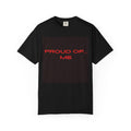 Proud Of Me T-Shirt | Minimal Black Square with Red Text