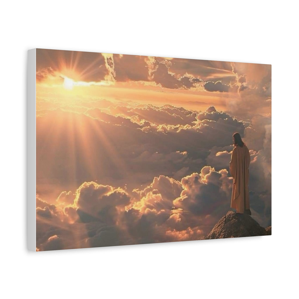 Canvas Sunrise Over Clouds Jesus