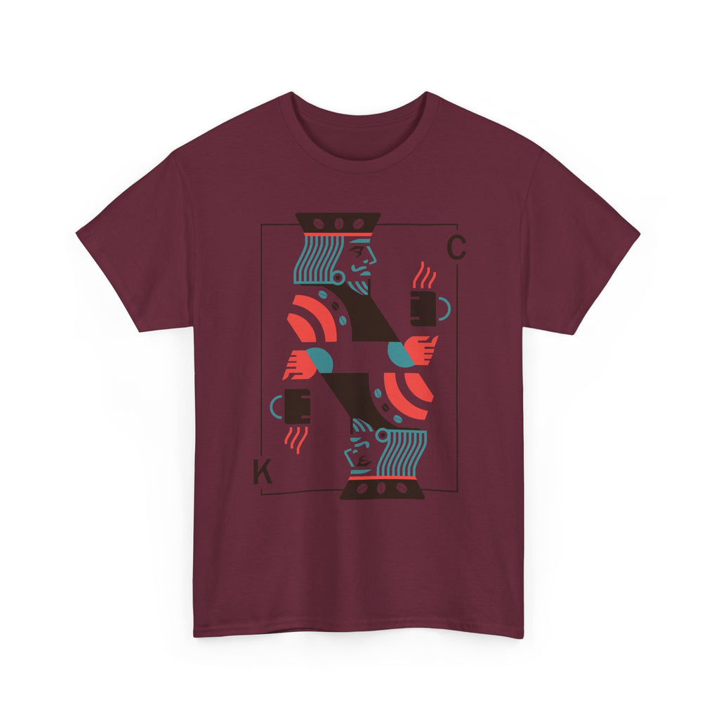 King of Coffee playing card Tee | Minimalist café design, espresso mug illustration