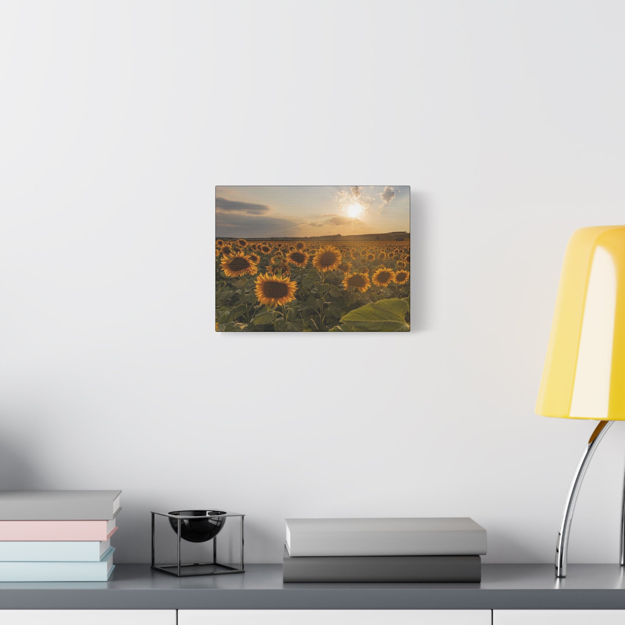 Canvas Sunflower Field at Sunset