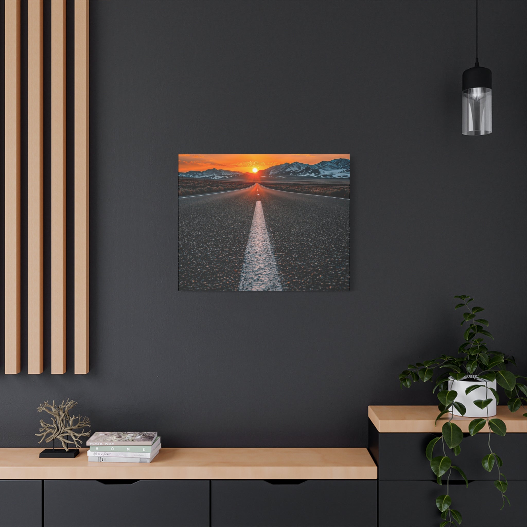 Sunset Open Road Canvas | Stretched Matte Wall Art