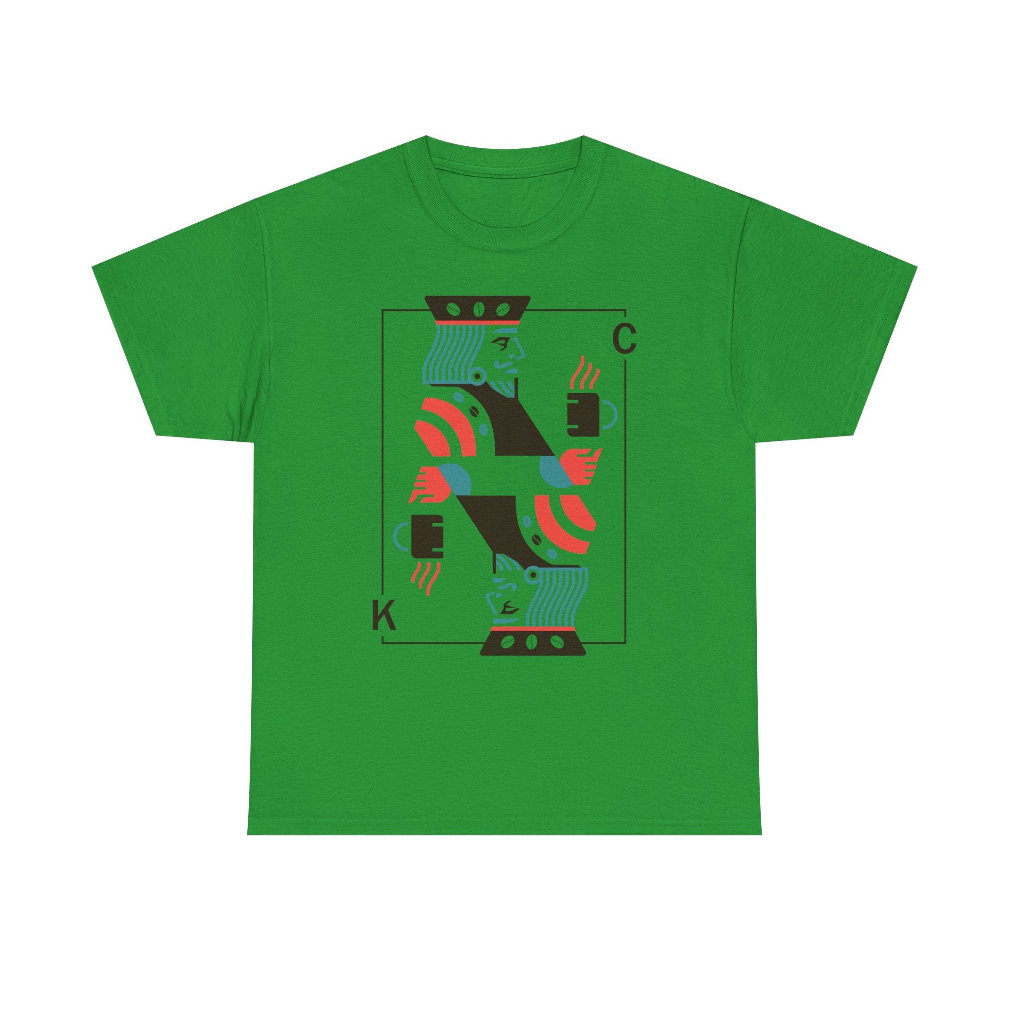 King of Coffee playing card Tee | Minimalist café design, espresso mug illustration