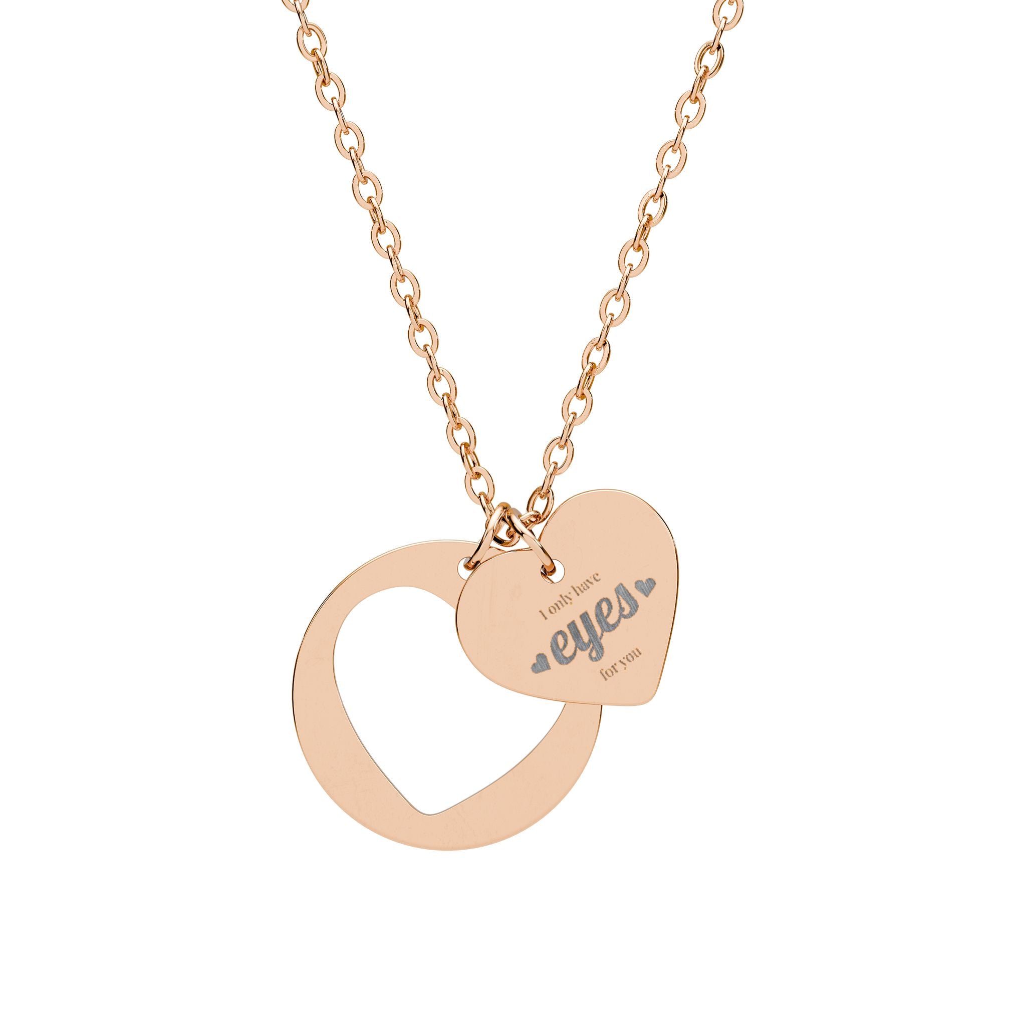 Necklace Engraved Heart Cutout   | Personalized Heart Pendant