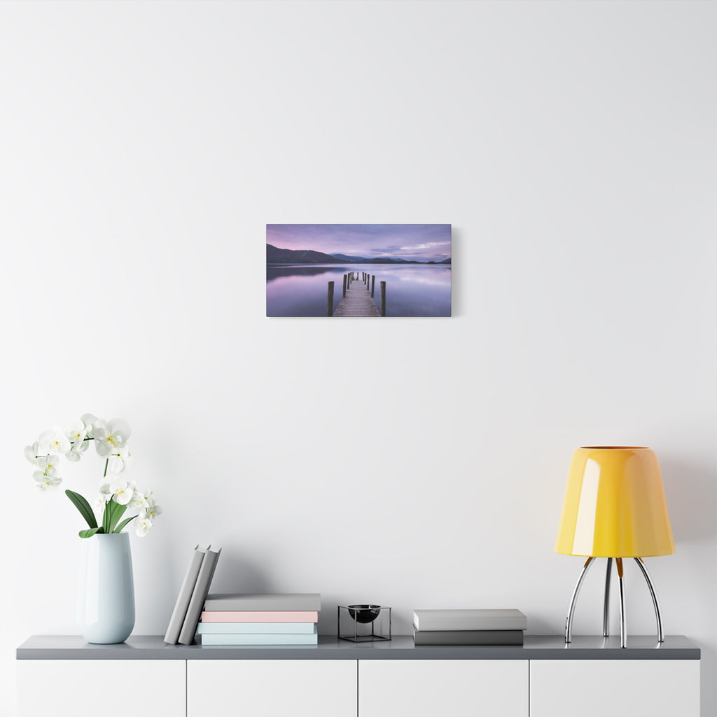 Canvas Lake Dock at Dusk Matte