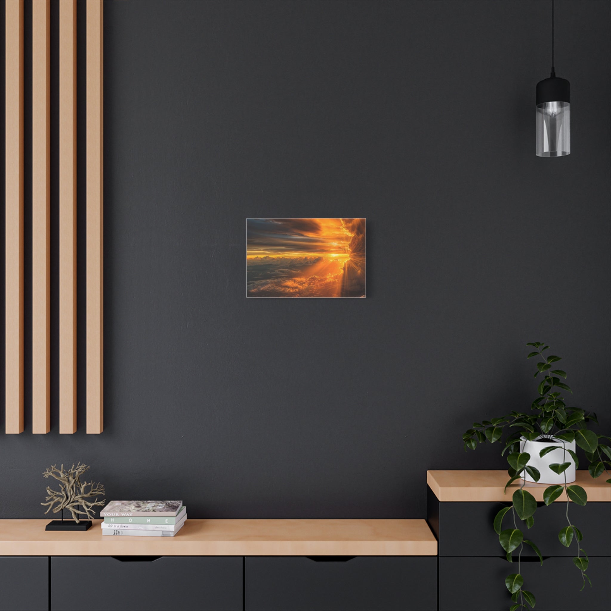 Canvas Golden Sunset Clouds   | Matte Stretched Wall Art