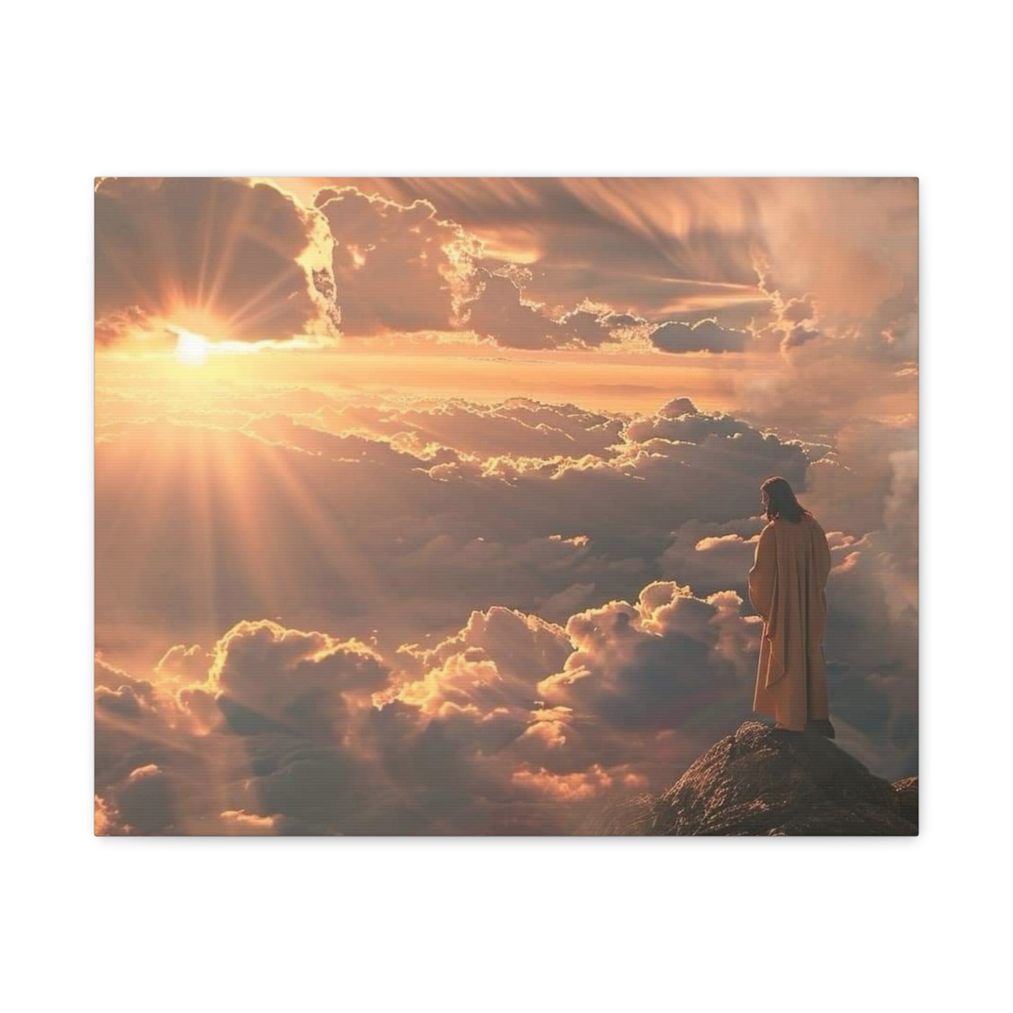 Canvas Sunrise Over Clouds Jesus