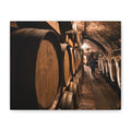 Canvas Wine Cellar Barrel Scene  | Matte Stretched Wall Art 1.25"