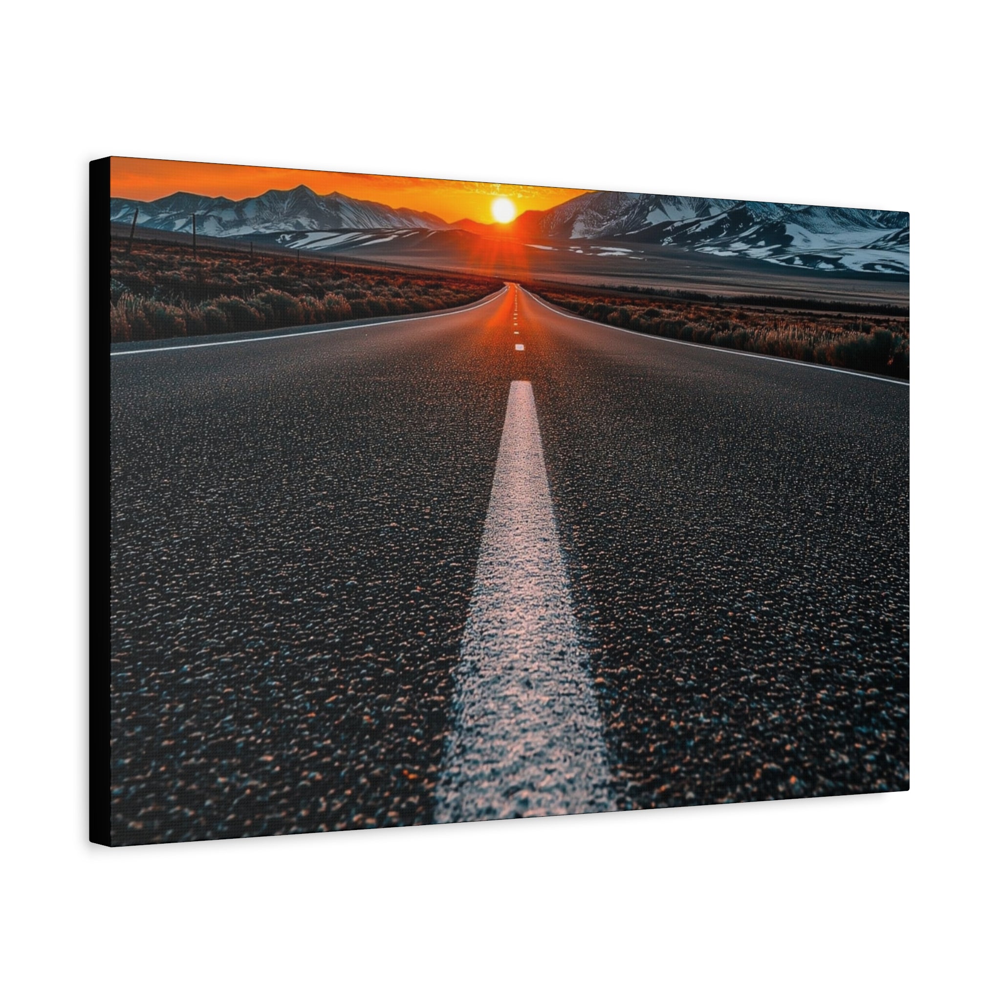 Sunset Open Road Canvas | Stretched Matte Wall Art