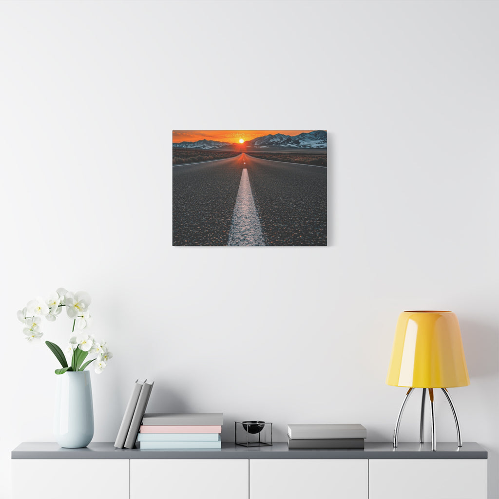 Sunset Open Road Canvas | Stretched Matte Wall Art