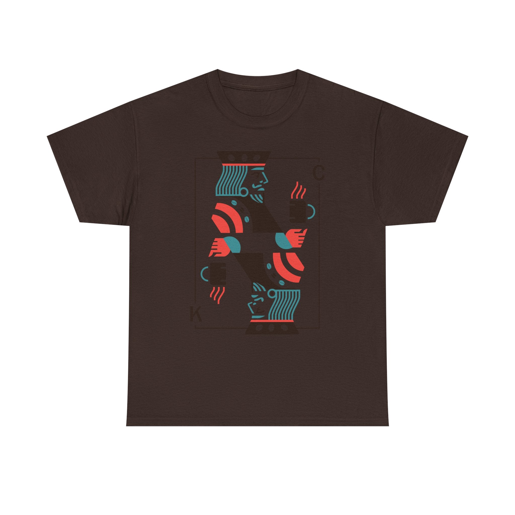 King of Coffee playing card Tee | Minimalist café design, espresso mug illustration
