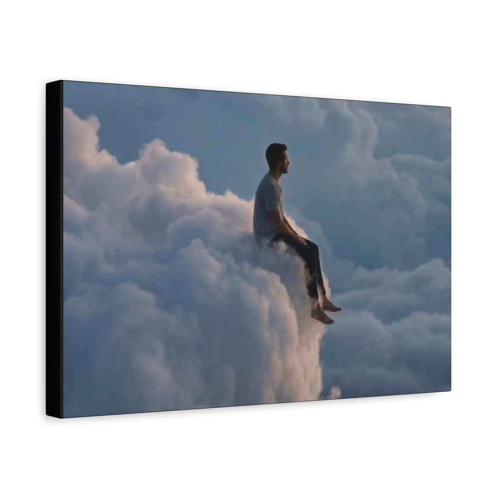 Canvas Man Sitting on Cloud Matte
