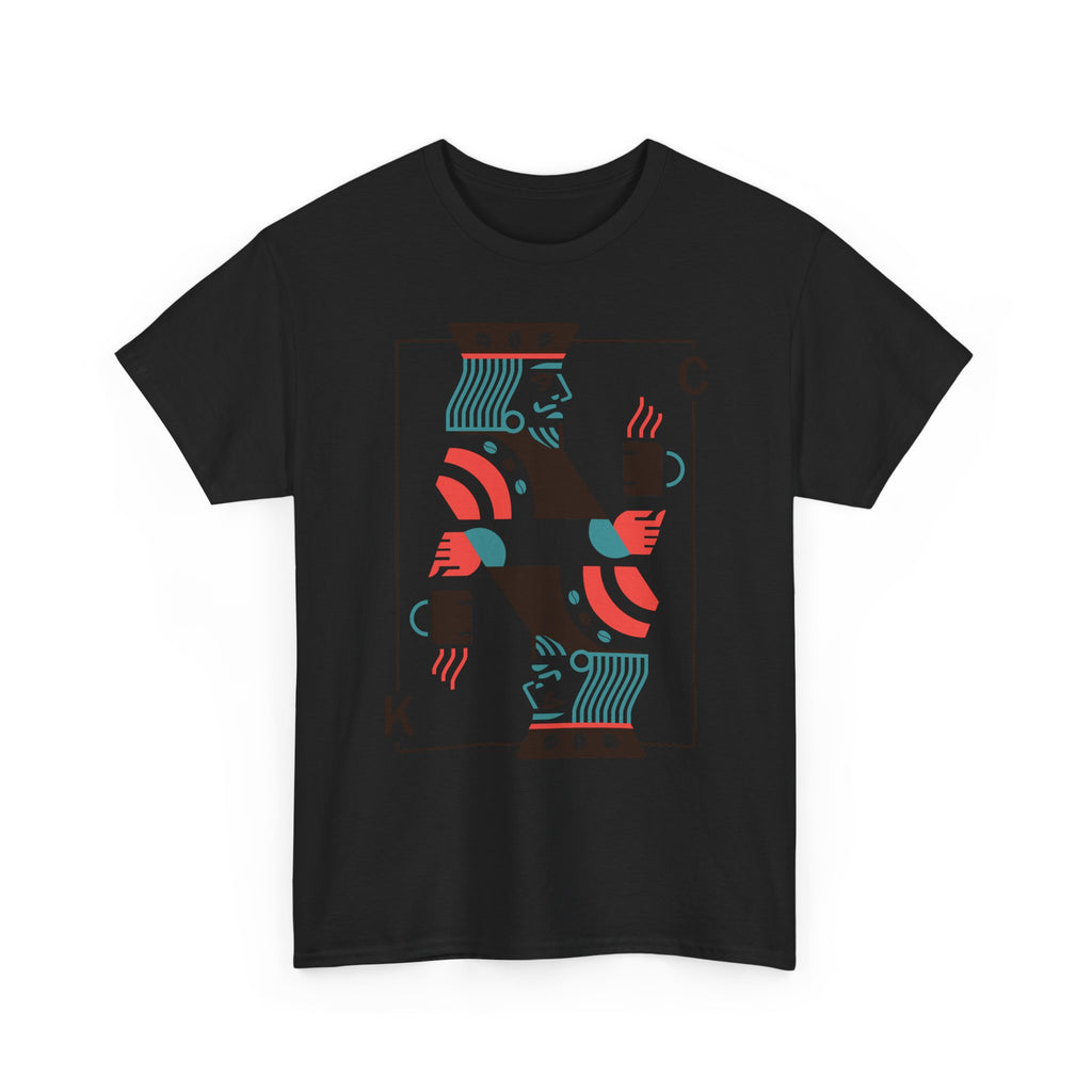 King of Coffee playing card Tee | Minimalist café design, espresso mug illustration