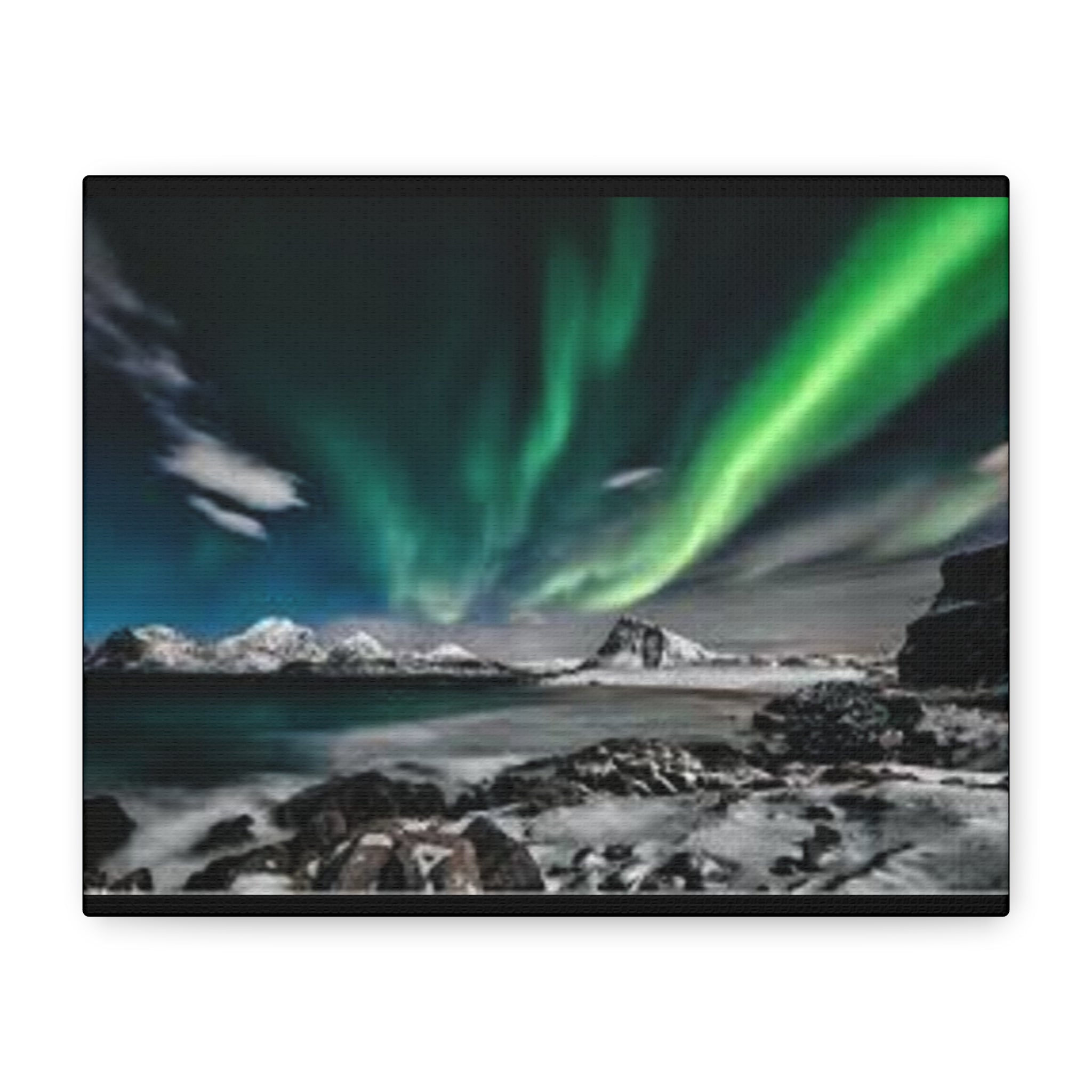 Canvas Northern Lights Wall Art Matte Stretched Canvas 1.25"