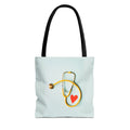 Stethoscope Heart Tote Bag | Nurse Medical Illustration
