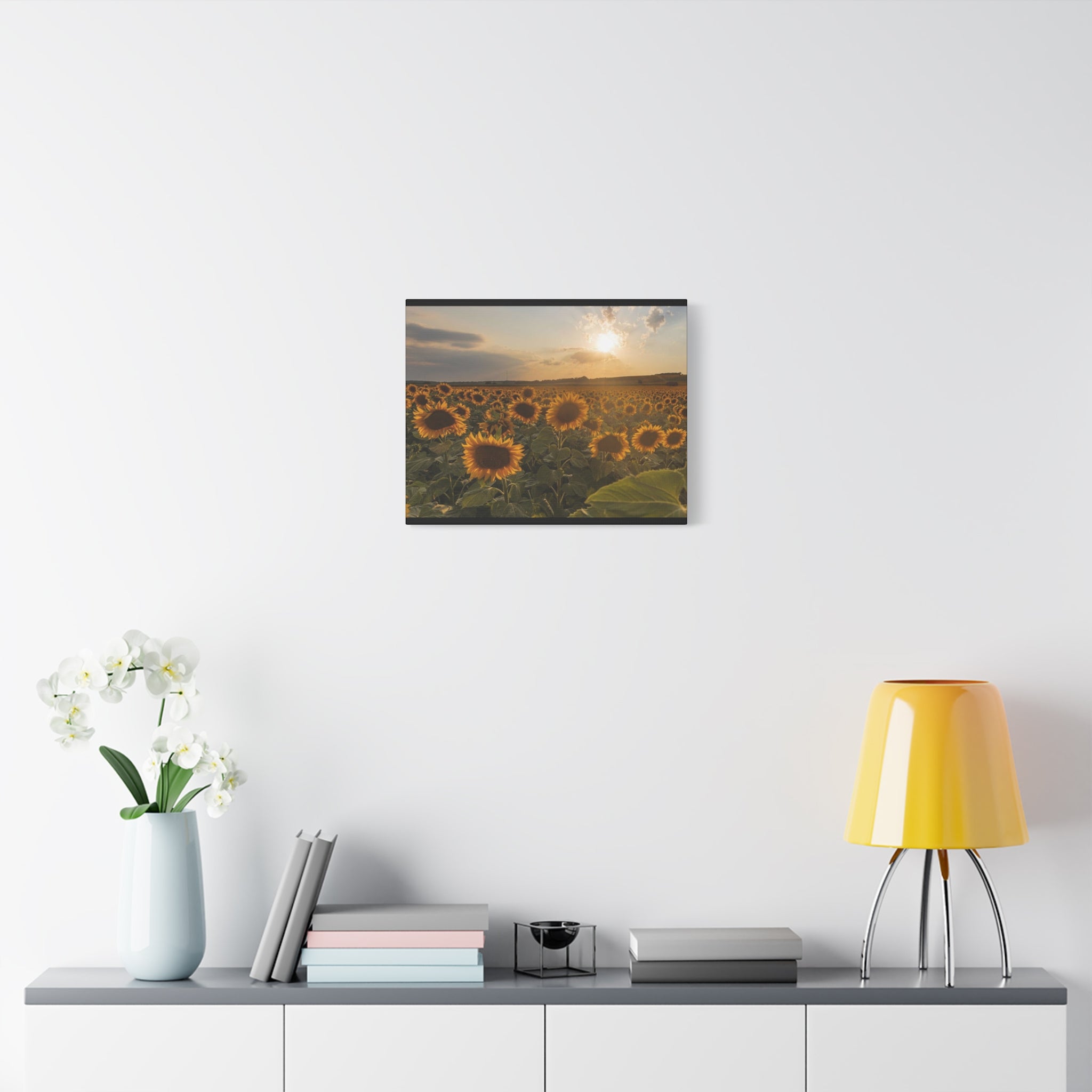 Canvas Sunflower Field at Sunset
