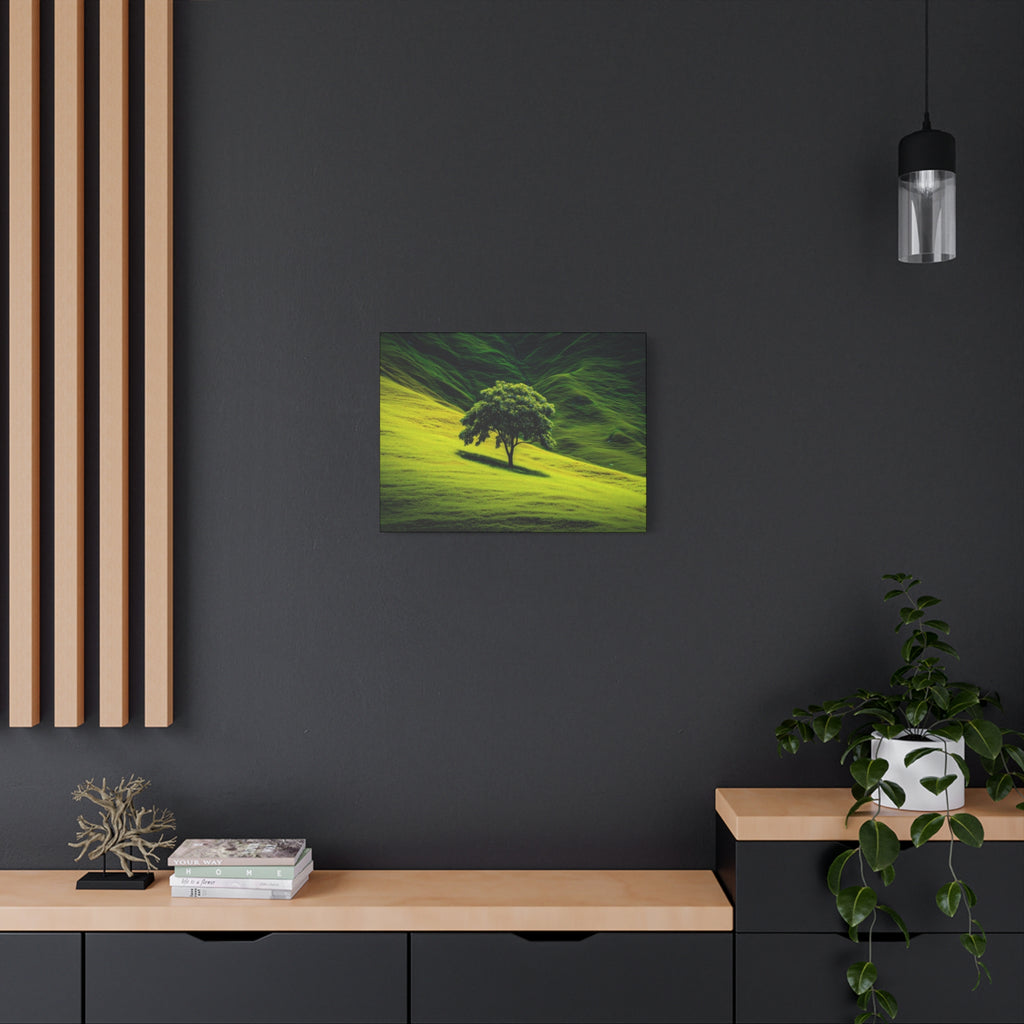 Canvas Lone Tree Landscape  | Matte Stretched Wall Art