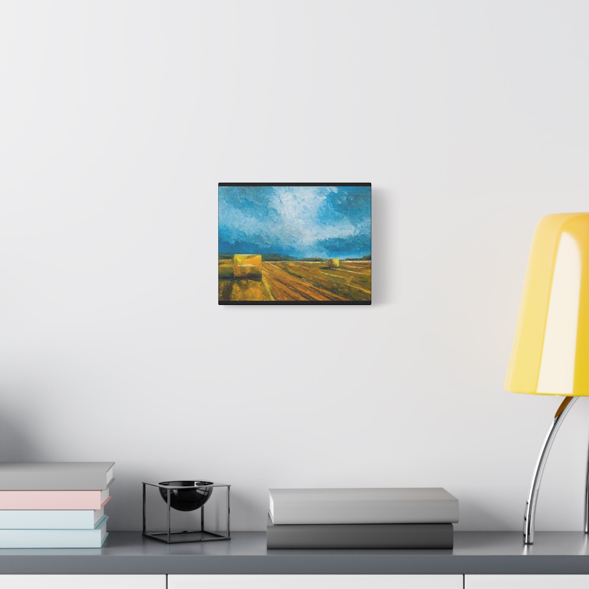 Canvas Hay Bales Landscape Matte Stretched 1.25" | Farm Field Wall Art