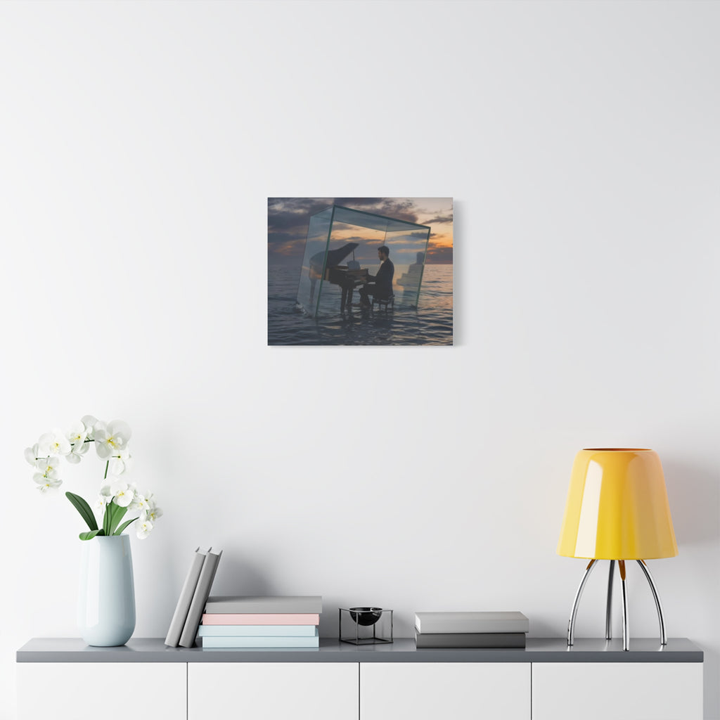 Piano in Glass Cube Canvas