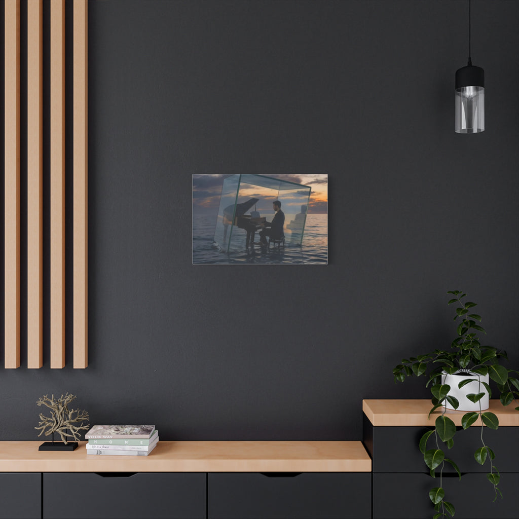 Piano in Glass Cube Canvas
