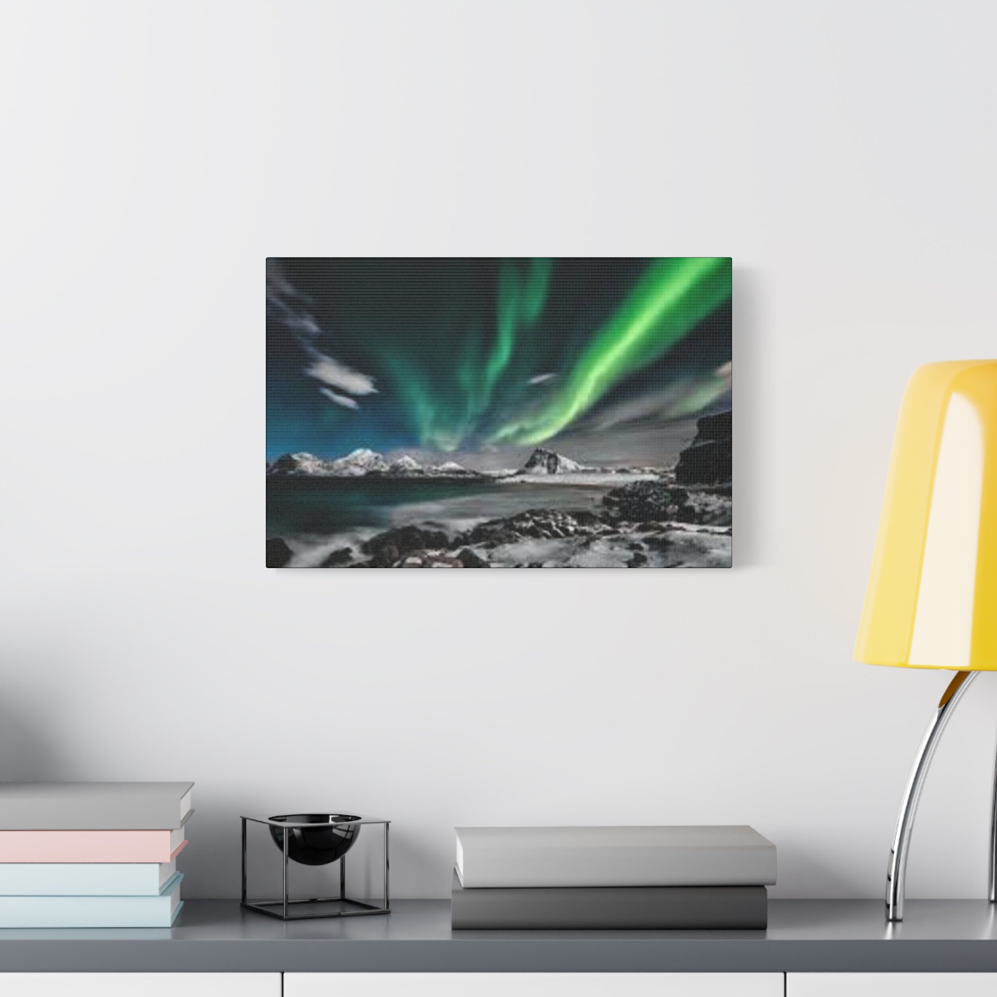 Canvas Northern Lights Wall Art Matte Stretched Canvas 1.25"