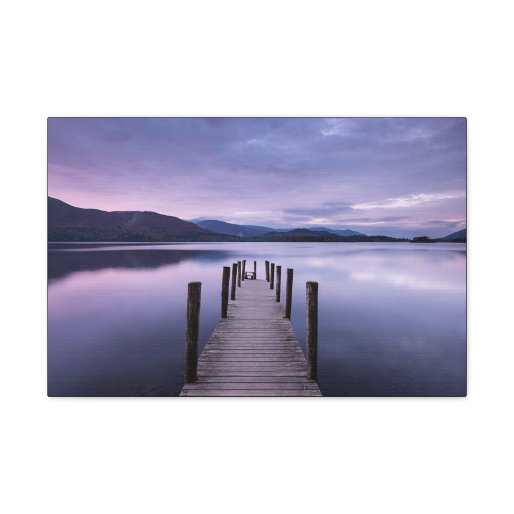 Canvas Lake Dock at Dusk Matte