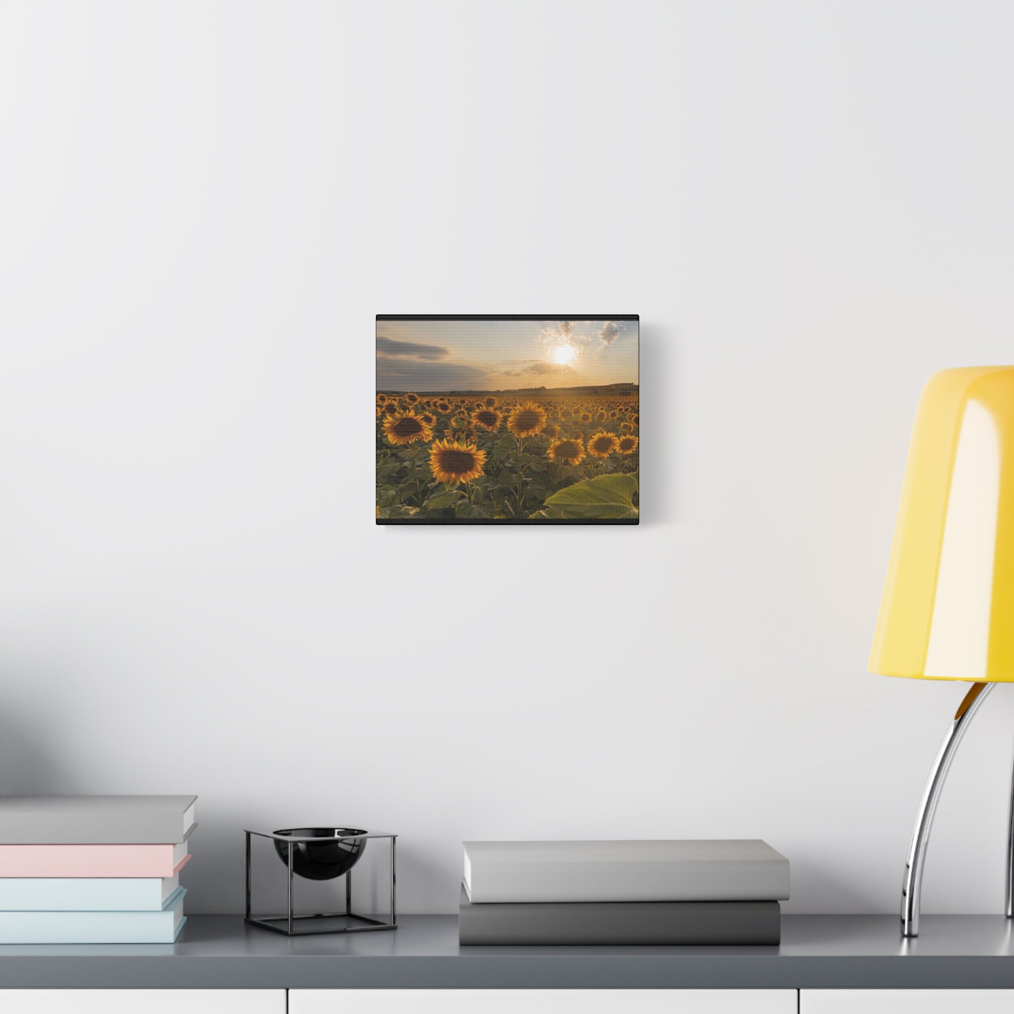 Canvas Sunflower Field at Sunset