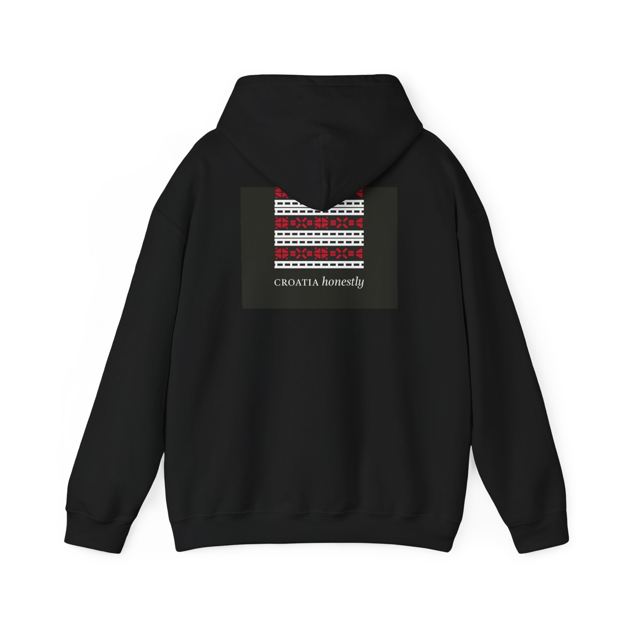 Croatia embroidery emblem Hoodie | Croatian folk pattern hoodie