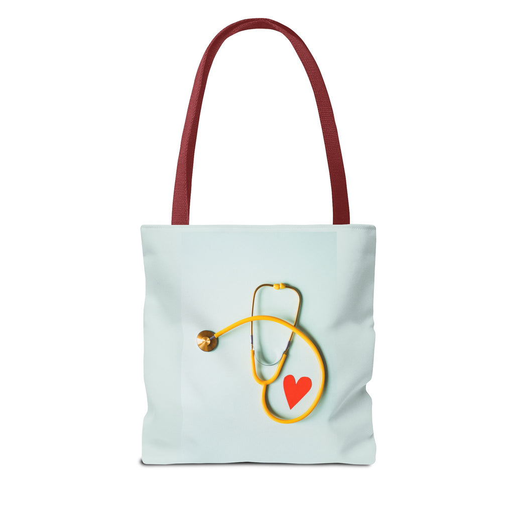 Stethoscope Heart Tote Bag | Nurse Medical Illustration
